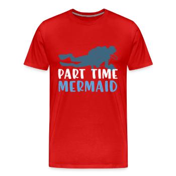Citation de plongée sous-marine à temps partiel Sirène - T-shirt bio Premium Homme - rouge - Devant - Damien (186cm)