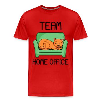 Home Office - Männer Premium Bio T-Shirt - Rot - Vorne - Damien (186cm)