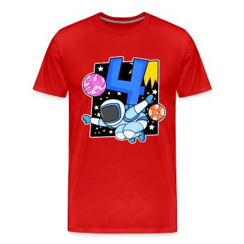 4 Geburtstag Junge - 4 Jahre alt - Ich bin 4 - Männer Premium Bio T-Shirt - Rot - Vorne - Damien (186cm)