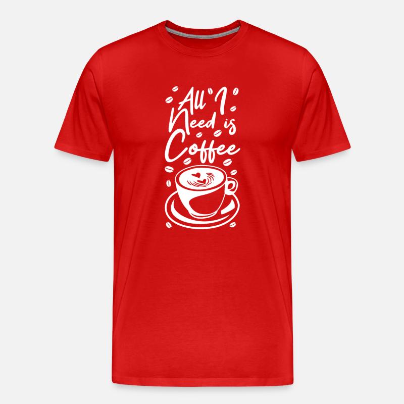 Lustiger Kaffee Spruch - Männer Premium Bio T-Shirt - Rot