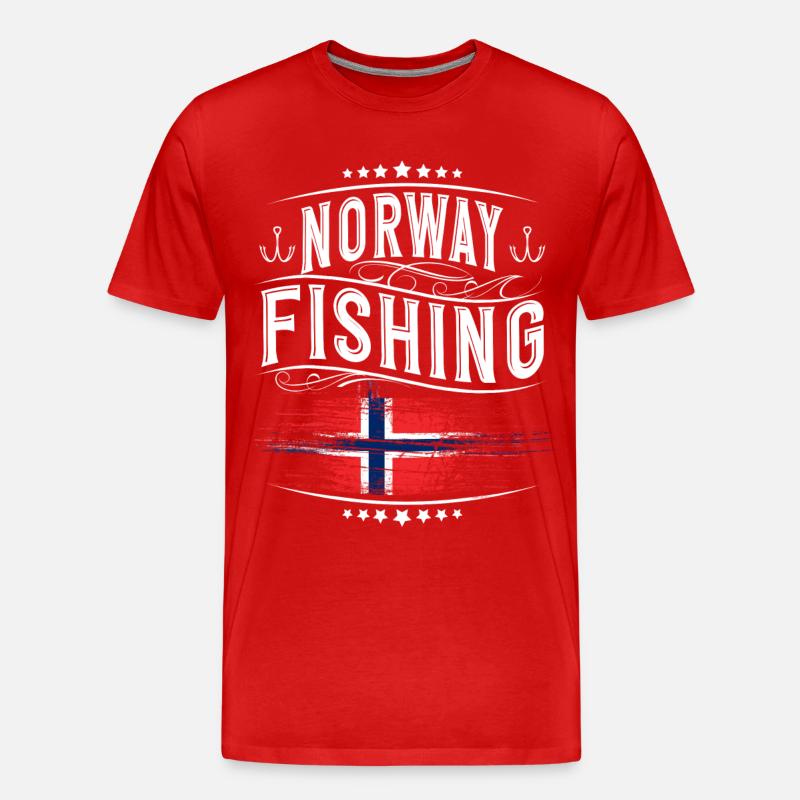 Norwegen Angeln Angler - Männer Premium Bio T-Shirt - Rot