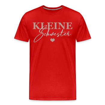 Kleine Schwester - Männer Premium Bio T-Shirt - Rot - Vorne - Damien (186cm)