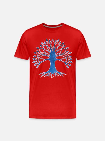 Lebensbaum und Sternenhimmel - Männer Premium Bio T-Shirt - Rot