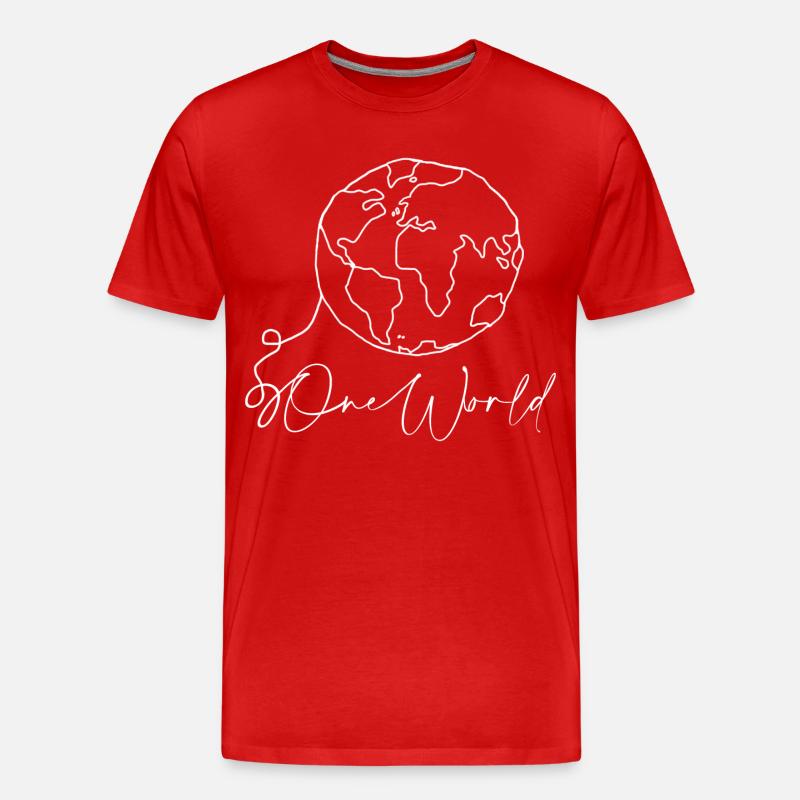 World - Männer Premium Bio T-Shirt - Rot
