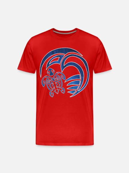 Turtle, ocean and starry sky - Men's Premium Organic T-Shirt - red