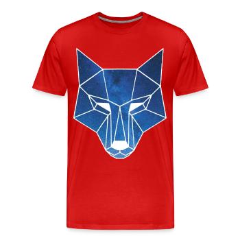 White wolf and starry sky - Men's Premium Organic T-Shirt - red - Front - Damien (186cm)