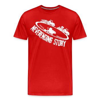 Farming neverending story - Men's Premium Organic T-Shirt - red - Front - Damien (186cm)