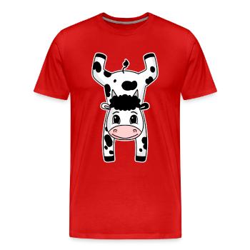 Turnen Sport Handstand Kuh - Männer Premium Bio T-Shirt - Rot - Vorne - Damien (186cm)