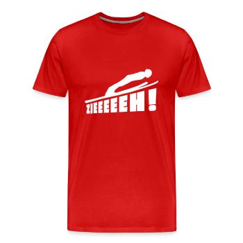 Skispringen Skispringer Wintersport - Männer Premium Bio T-Shirt - Rot - Vorne - Damien (186cm)