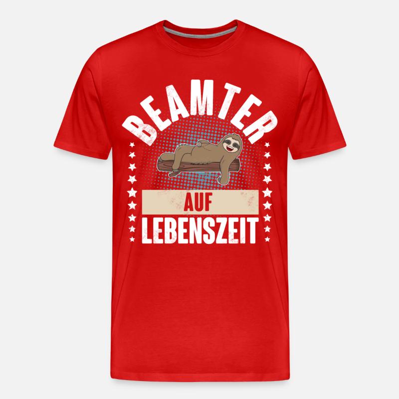 Beamter auf Lebenszeit - Männer Premium Bio T-Shirt - Rot