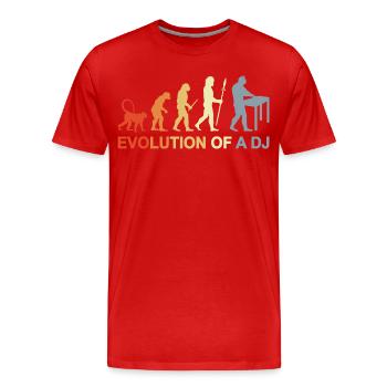Evolution of a DJ - Men's Premium Organic T-Shirt - red - Front - Damien (186cm)
