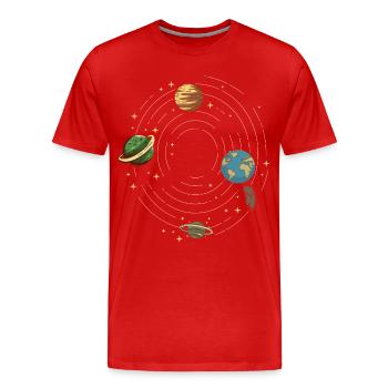 Planète - T-shirt bio Premium Homme - rouge - Devant - Damien (186cm)
