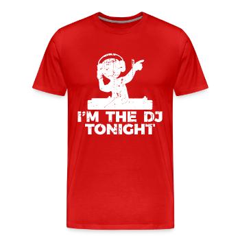 Disc Jockey Joke - Men's Premium Organic T-Shirt - red - Front - Damien (186cm)