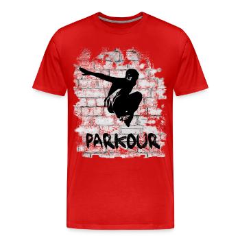 Parkour - T-shirt bio Premium Homme - rouge - Devant - Damien (186cm)