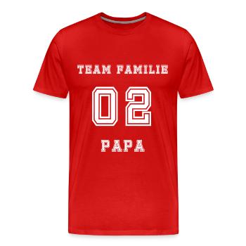 Team Family Papa 02 Numeric Logo - Männer Premium Bio T-Shirt - Rot - Vorne - Damien (186cm)