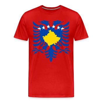 Albanie Kosovo Drapeau - T-shirt bio Premium Homme - rouge - Devant - Damien (186cm)