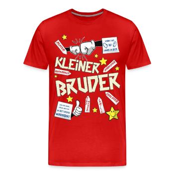 kleiner Bruder - Männer Premium Bio T-Shirt - Rot - Vorne - Damien (186cm)