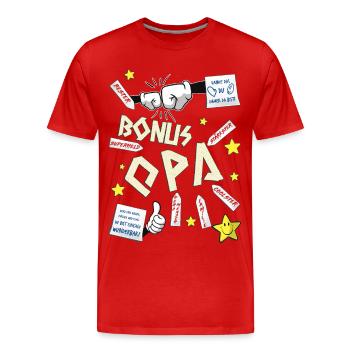 Bonus opa - Männer Premium Bio T-Shirt - Rot - Vorne - Damien (186cm)