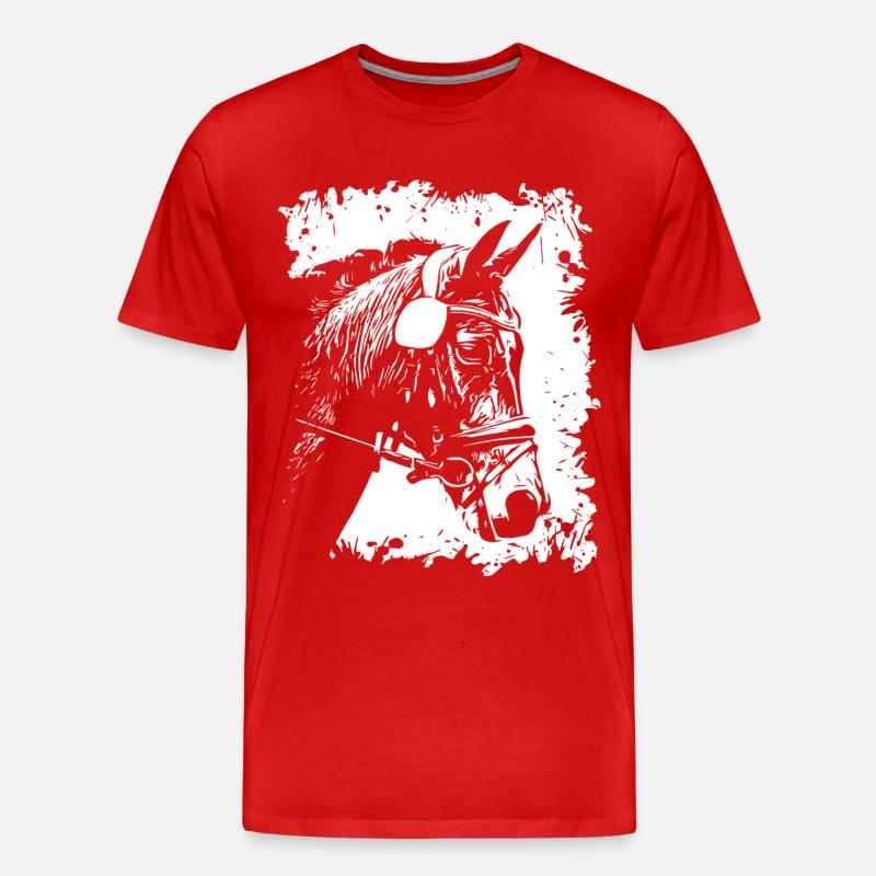 Pferd - Männer Premium Bio T-Shirt - Rot