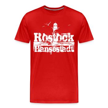 Rostock Hansestadt - Männer Premium Bio T-Shirt - Rot - Vorne - Damien (186cm)