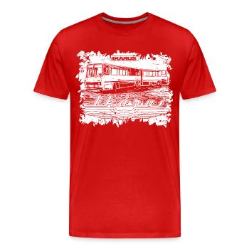 Bus articulé Ikarus Bus - T-shirt bio Premium Homme - rouge - Devant - Damien (186cm)