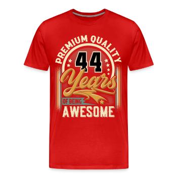 44th birthday 44 years vintage retro - Men's Premium Organic T-Shirt - red - Front - Damien (186cm)