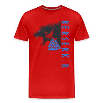 Berserkir Bear Norse Paganism Viking Wotan Knot - Men's Premium Organic T-Shirt - red - Front - Damien (186cm)