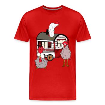 Trailer Chicken coop poultry poultry farm - Men's Premium Organic T-Shirt - red - Front - Damien (186cm)