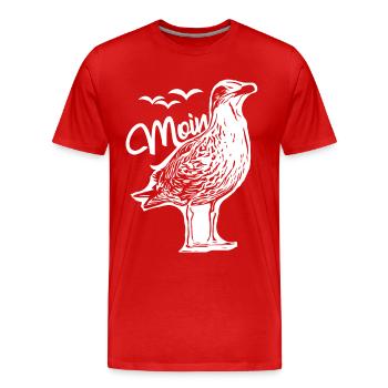 Mouettes Moin Mouettes - T-shirt bio Premium Homme - rouge - Devant - Damien (186cm)