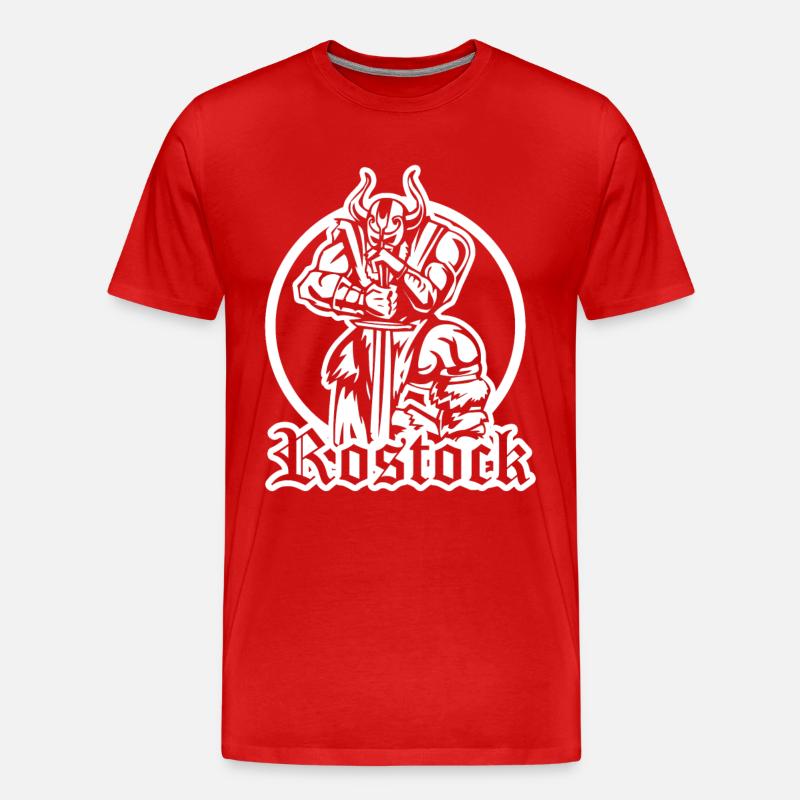 Rostocker Wikinger - Männer Premium Bio T-Shirt - Rot