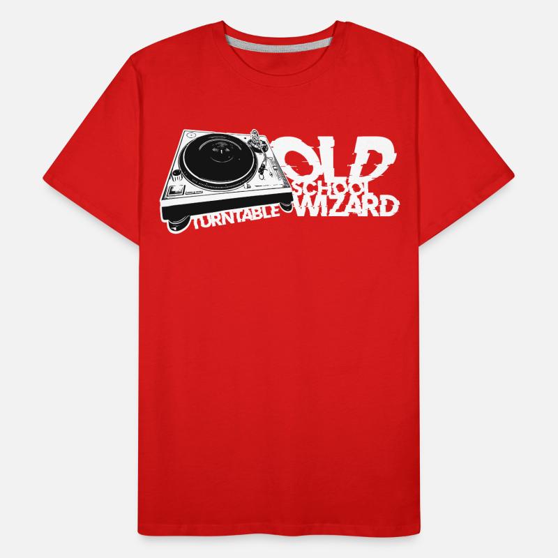 Turntable DJ Old School Wizard Men's Premium Organic T-Shirt