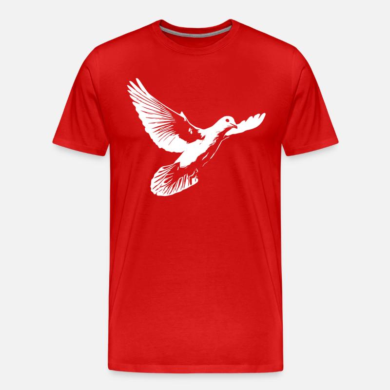 Wunderschöne weisse Taube - Männer Premium Bio T-Shirt - Rot
