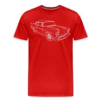 Voiture ancienne américaine - T-shirt bio Premium Homme - rouge - Devant - Damien (186cm)