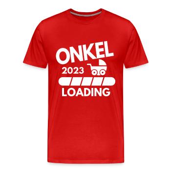 Onkel 2023 - Onkel werden - Männer Premium Bio T-Shirt - Rot - Vorne - Damien (186cm)