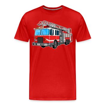 Pompiers, pompiers, pompiers, extincteurs - T-shirt bio Premium Homme - rouge - Devant - Damien (186cm)