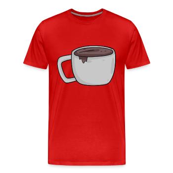 Coffee coffee cup cup - Men's Premium Organic T-Shirt - red - Front - Damien (186cm)