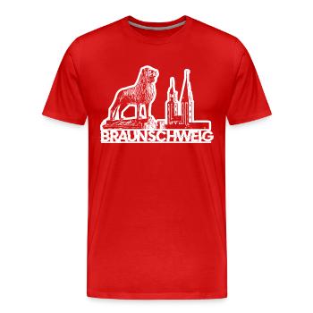 Braunschweig Löwe - Männer Premium Bio T-Shirt - Rot - Vorne - Damien (186cm)