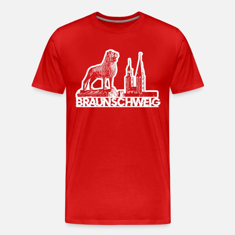 Braunschweig Löwe - Männer Premium Bio T-Shirt - Rot