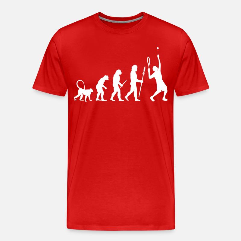 Tennis Evolution - Männer Premium Bio T-Shirt - Rot