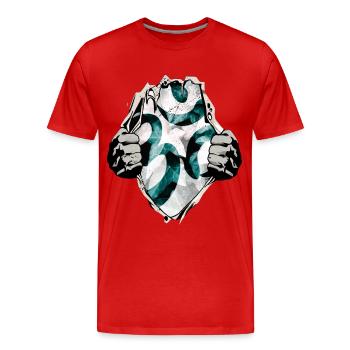 Om sous la chemise - T-shirt bio Premium Homme - rouge - Devant - Damien (186cm)