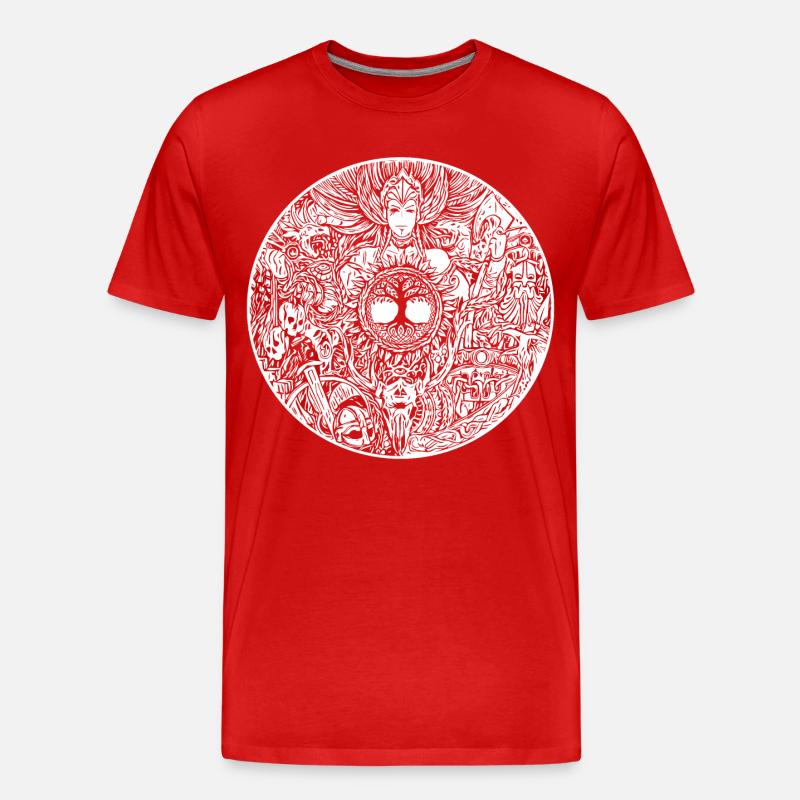 Wikinger-Schild - Walküre - Valkyrie - Männer Premium Bio T-Shirt - Rot