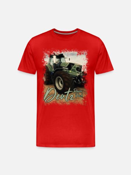 Deutz Traktor Kraftpaket - Traktor Power Pack - Herre Premium T-shirt økologisk - rød
