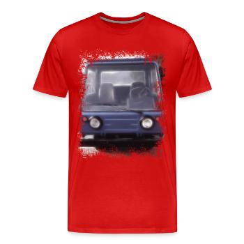 Multicar M25 - Männer Premium Bio T-Shirt - Rot - Vorne - Damien (186cm)