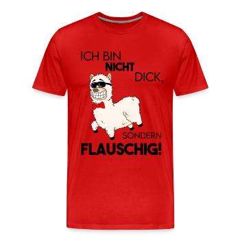 Alpaka - Ich bin nicht dick - Männer Premium Bio T-Shirt - Rot - Vorne - Damien (186cm)