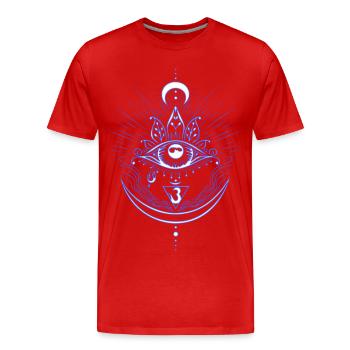 Troisième œil Chakra Symbole Troisième Œil - T-shirt bio Premium Homme - rouge - Devant - Damien (186cm)