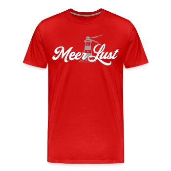 Mehr Lust auf Meer - Männer Premium Bio T-Shirt - Rot - Vorne - Damien (186cm)