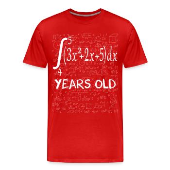75. Geburtstag 75 Jahre mathematisches Integral - Männer Premium Bio T-Shirt - Rot - Vorne - Damien (186cm)