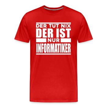 Informatiker - Männer Premium Bio T-Shirt - Rot - Vorne - Damien (186cm)