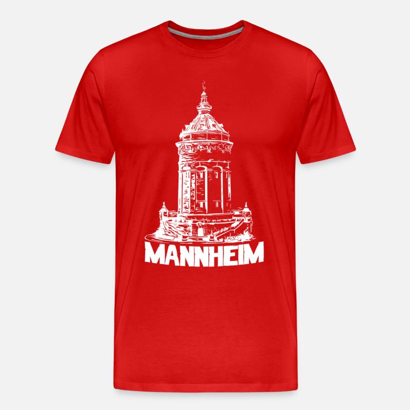 Mannheimer Wasserturm - Mannheim - Männer Premium Bio T-Shirt - Rot