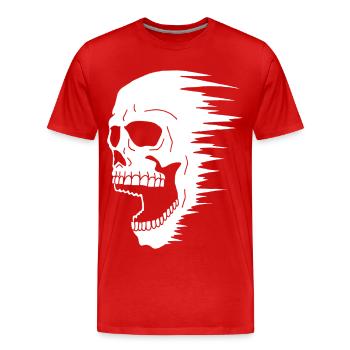 Weißer Schädel und Geschwindigkeit - Männer Premium Bio T-Shirt - Rot - Vorne - Damien (186cm)